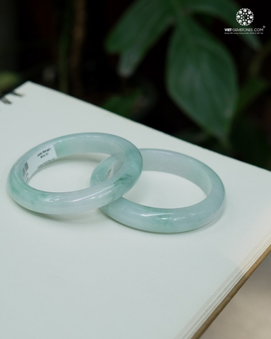 Vòng Nguyên Khối Cẩm Thạch Hoa Bay Bản Hẹ 12mm