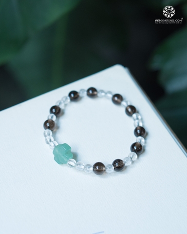 Chuỗi Mân Côi Thạch Anh Khói 6mm cho bé