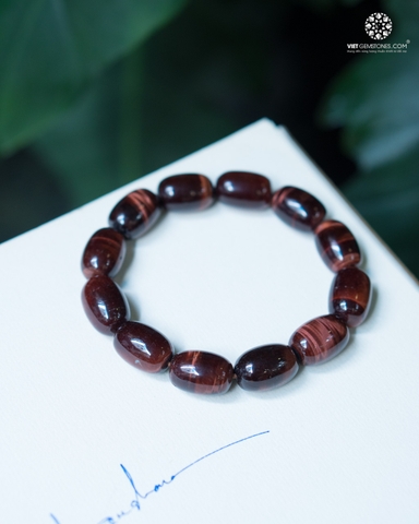 Vòng Tay Lu Thống Đá Mắt Hổ Đỏ 10mm