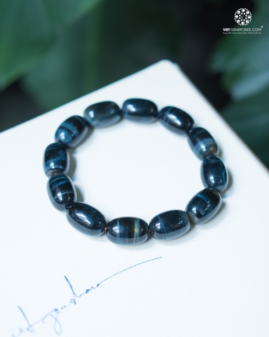 Vòng Tay Lu Thống Đá Mắt Hổ Xanh 10mm