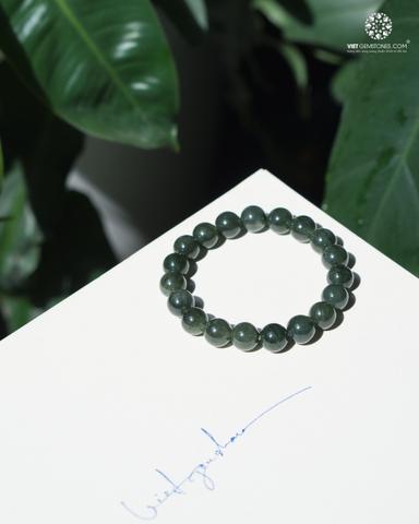 Vòng tay thạch anh tóc xanh 10mm - Green Rutilated Quartz