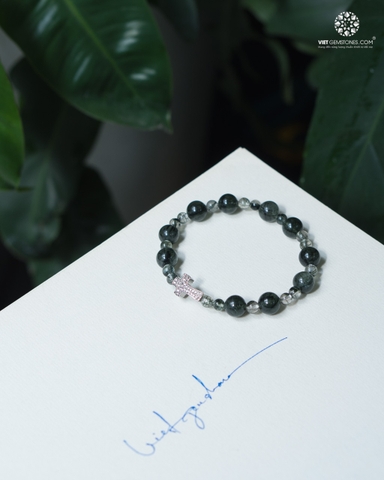 Chuỗi Mân Côi Thạch Anh Tóc Xanh 08mm