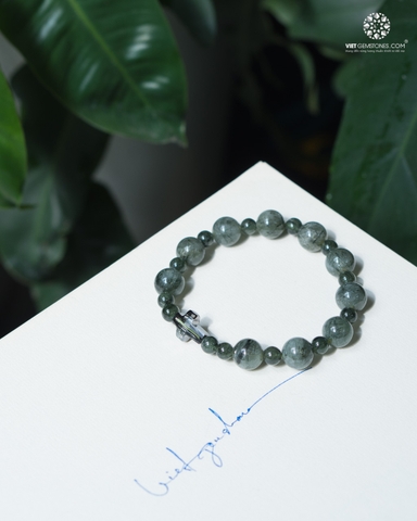 Chuỗi Mân Côi Thạch Anh Tóc Xanh 10mm