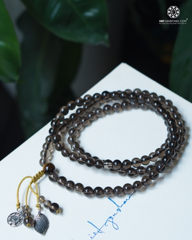 Chuỗi 108 hạt Thạch anh khói (Smoky Quartz) 6mm