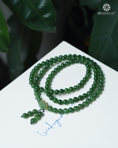 Chuỗi 108 hạt Ngọc bích 6mm Canada tự nhiên