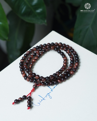 Chuỗi 108 Hạt Đá Mắt Hổ Đỏ (Tiger's Eye) 6mm