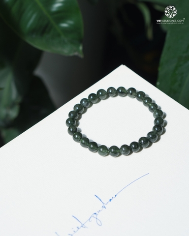 Vòng tay Thạch Anh Tóc xanh 7mm - Green Rutilated Quartz