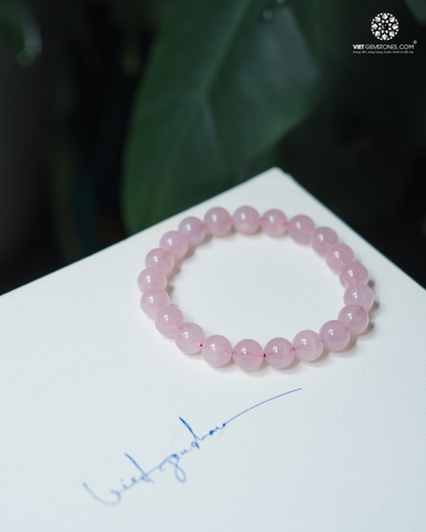 Vòng tay Thạch Anh Hồng - Rose Quartz 8mm