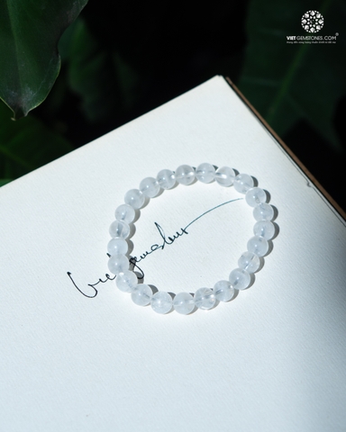 Vòng tay Thạch Anh Ưu Linh Trắng 09mm