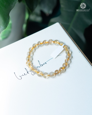Vòng Tay Thạch Anh Tóc Vàng - Gold Rutilated Quartz 9mm chuẩn đẹp
