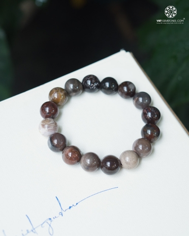 Vòng tay Gỗ Hoá Thạch 12mm