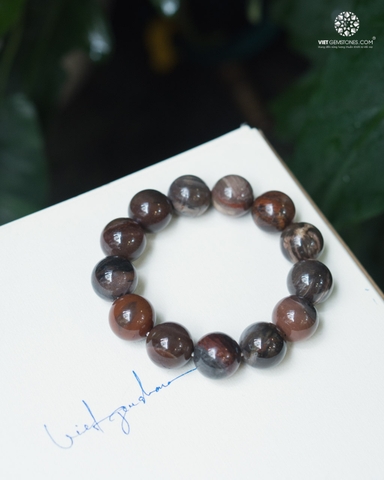 Vòng tay Gỗ Hóa Thạch 16mm