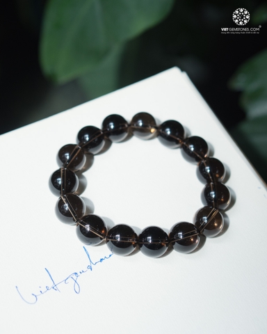 Vòng tay thạch anh khói 14mm