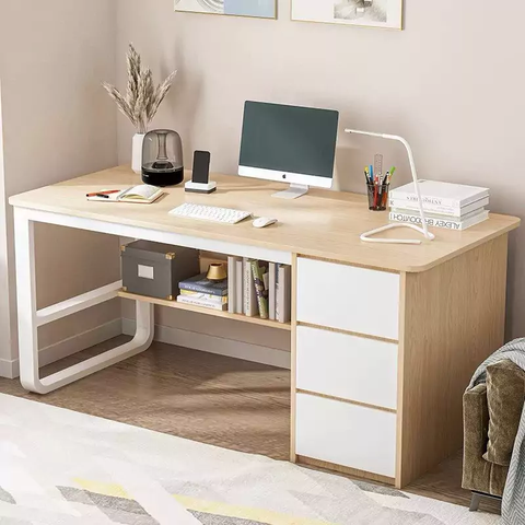 Bàn Làm Việc chân kim loại kết hợp tủ để đồ tiện lợi