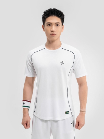 Áo tshirt Pickleball Driveshot Essentials - Trắng phối xanh lá