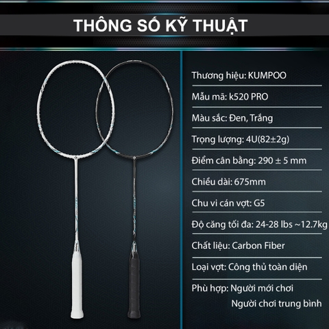 VỢT CẦU LÔNG KUMPO K520 PRO