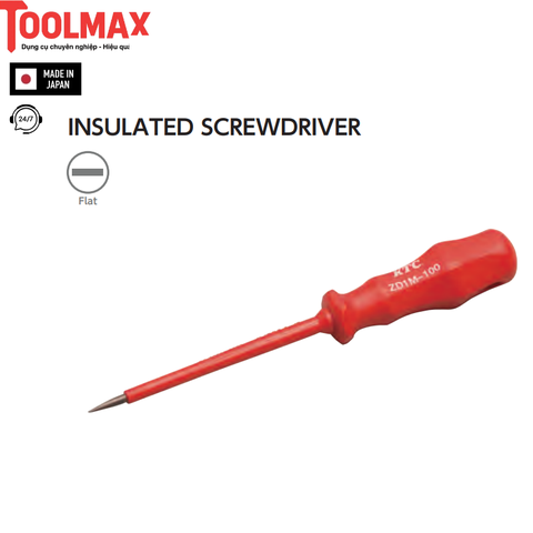 Tua vít dẹp cách điện KTC ZD1M-100