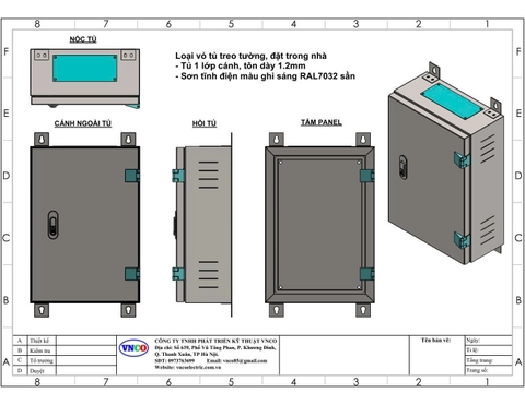 Vỏ tủ KT: C600xR400x175