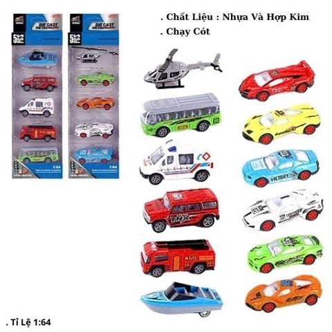 Mô Hình 1 vỉ 6 Xe Tổng Hợp