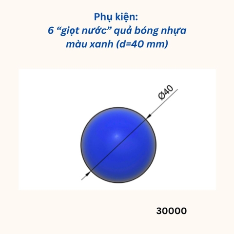 Phụ kiện giọt nước - 6 quả bóng nhựa màu xanh