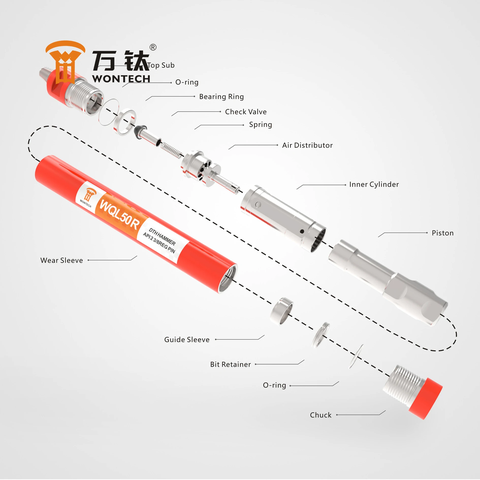 Búa khoan DTH DHD350 QL50 5 Inch cho khoan địa nhiệt