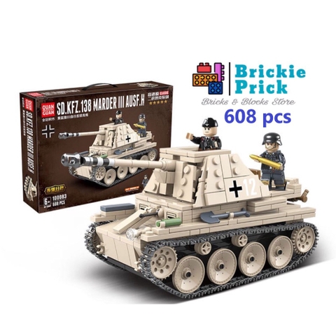 Non - Lego Army - Xe Tăng SD.KFZ.138 MARDER III AUSF.H - Đồ Chơi Lắp Ráp - Brickie Prick