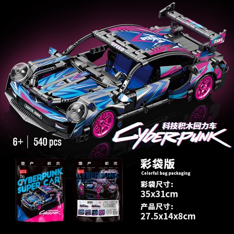 Đồ Chơi Lắp Ráp Mô Hình Xe Đua Cyber Punk Tỉ Lệ 1:14, 1:18, 1:20 Chạy Được Kéo Thả