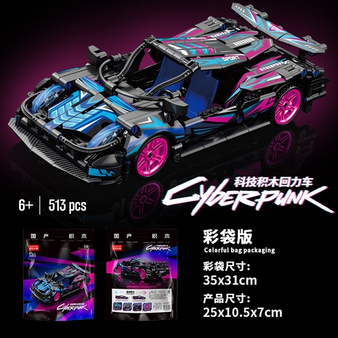 Đồ Chơi Lắp Ráp Mô Hình Xe Đua Cyber Punk Tỉ Lệ 1:14, 1:18, 1:20 Chạy Được Kéo Thả