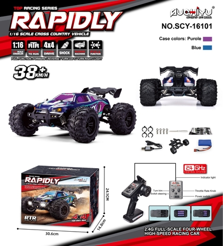 Đồ Chơi Siêu Xe Điều Khiển RC Tốc Độ Cao Lên Đến 35 - 40km/h Suchiyu Rapidly SCY 16101 Màu Tím