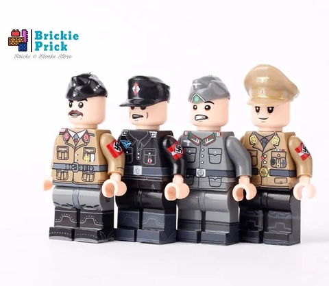 Đồ Chơi Lắp Ráp Mô Hình Nhân Vật Sĩ Quan Quân Đội Đức WW2 Cao Cấp In 4 Mặt