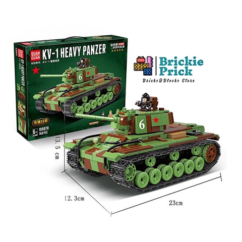 Non Lego Army Xe Tăng KV- 1 HEAVY PANZER - Mô hình láp ráp Xe tăng chiến đấu Lego- BRICKIE PRICK