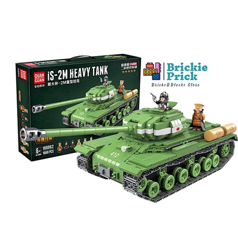 Non Lego Army IS- 2M HEAVY TANK - Mô hình láp ráp Xe tăng chiến đấu Lego- BRICKIE PRICK
