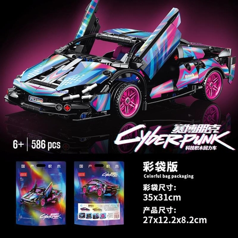 Đồ Chơi Lắp Ráp Mô Hình Xe Đua Cyber Punk Tỉ Lệ 1:14, 1:18, 1:20 Chạy Được Kéo Thả