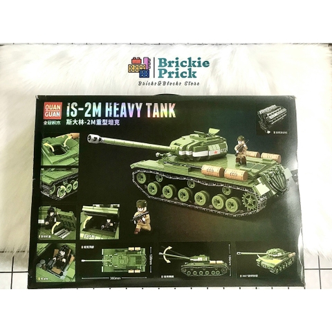 Non Lego Army IS- 2M HEAVY TANK - Mô hình láp ráp Xe tăng chiến đấu Lego- BRICKIE PRICK