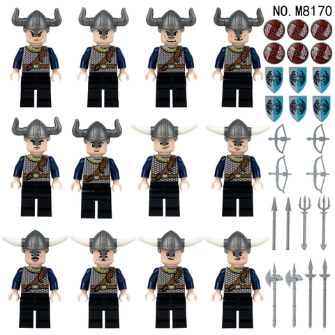 Đồ Chơi Lắp Ráp Mô Hình Chủ Đề Trung Cổ Set 12 Nhân Vật Viking Đầy Đủ Phụ Kiện