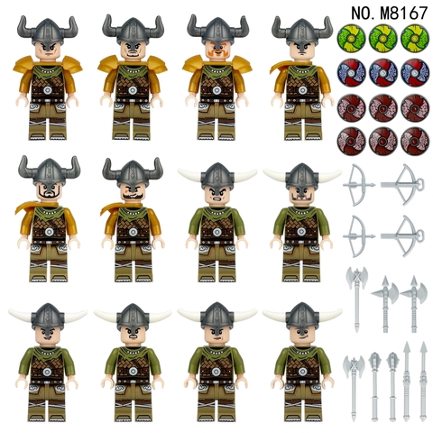 Đồ Chơi Lắp Ráp Mô Hình Chủ Đề Trung Cổ Set 12 Nhân Vật Viking Đầy Đủ Phụ Kiện