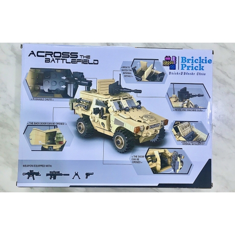 Non Lego Army Xe Jeep Quân Sự- Mô hình láp ráp Xe Chiến Đấu Lego- BRICKIE PRICK