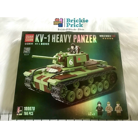 Non Lego Army Xe Tăng KV- 1 HEAVY PANZER - Mô hình láp ráp Xe tăng chiến đấu Lego- BRICKIE PRICK