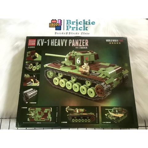 Non Lego Army Xe Tăng KV- 1 HEAVY PANZER - Mô hình láp ráp Xe tăng chiến đấu Lego- BRICKIE PRICK