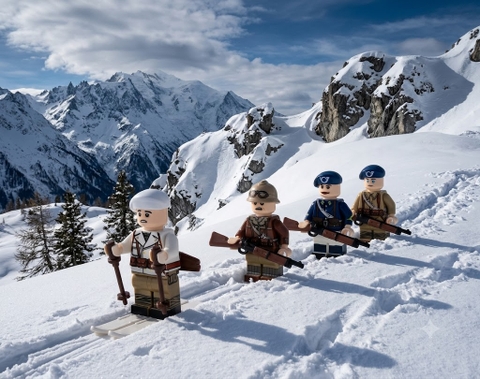 Đồ Chơi Lắp Ráp Mô Hình Nhân Vật Sĩ Quan France trang phục Alpine