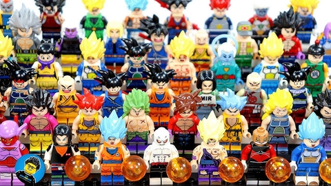 Đồ Chơi Lắp Ráp Minifigure Dragon Ball 7 Viên Ngọc Rồng Roshi Goku Jiren Gohan Gogeta Frieza