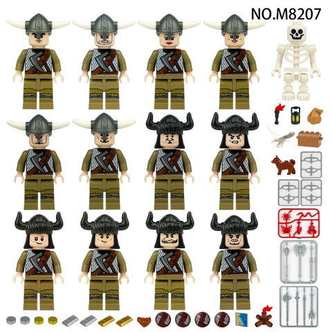 Đồ Chơi Lắp Ráp Mô Hình Chủ Đề Trung Cổ Set 12 Nhân Vật Viking Đầy Đủ Phụ Kiện