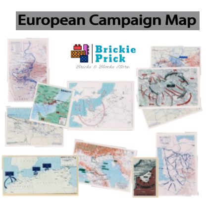 Đồ Chơi Lắp Ráp Phụ Kiện Set Gạch Lắp Ráp In Bản Đồ Chiến Dịch Các Chiến Dịch WW2 In UV Cao Cấp