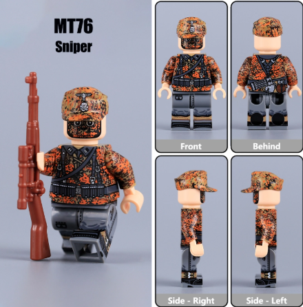 Đồ Chơi Lắp Ráp Mô Hình Nhân Vật Sĩ Quan Lính Ngụy Trang Mùa Thu WW2 Đức