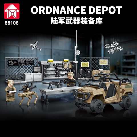 Đồ Chơi Lắp Ráp Mô Hình Kho Vũ Khí Lục Quân Ordnance Depot