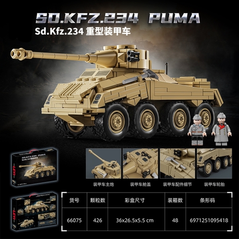 Đồ Chơi Lắp Ráp Xe Bọc Thép Sd.Kfz.234 Puma (Mã 66075)