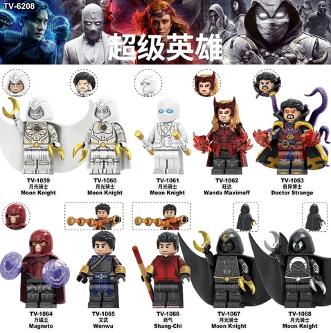 Đồ Chơi Lắp Ráp Mô Hình Nhân Vật Siêu Anh Hùng Set TV6208 Moon Knight, Wanda, Doctor Strange, Magneto,...