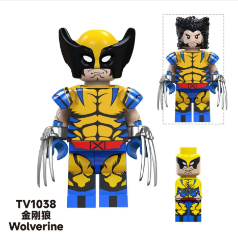 Đồ Chơi Lắp Ráp Mô Hình Các Nhân Vật Siêu Anh Hùng Tv2605 wolverine, omni man, riot, deadpool