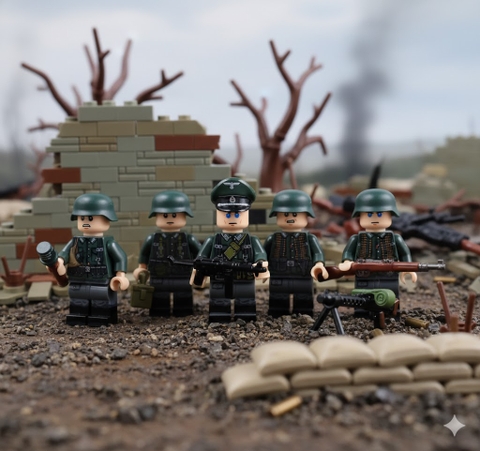 Đồ Chơi Lắp Ráp Mô Hình Các Nhân Vật Lực lượng Oberschutze Đức WW2