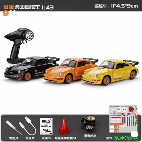 Đồ Chơi Xe RC Điều Khiển Từ Xa Kim Loại Tỉ Lệ 1:43 Mini Để Bàn Có Gyroscope